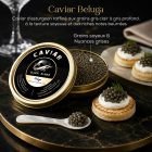 Gros plan du Caviar Béluga Iranien Black Almas aux gros grains brillants