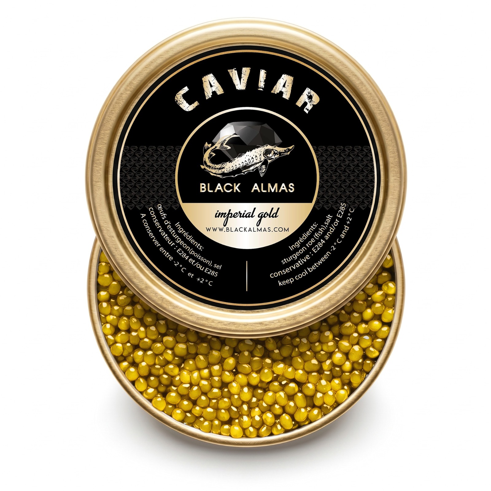 Caviar Impérial Gold Black Almas – Caviar haut de gamme livré en 24h en France