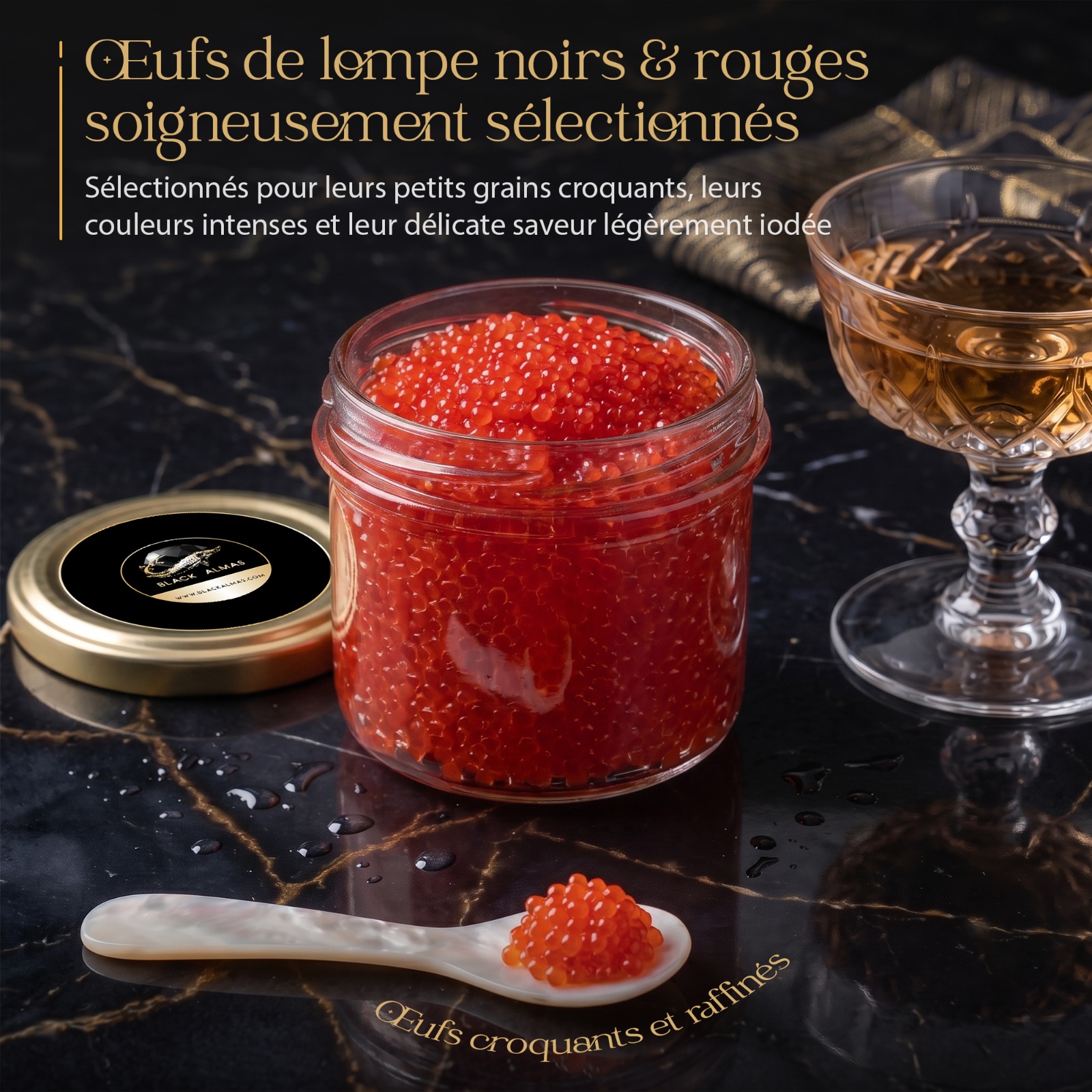 Œufs de lompe rouges premium