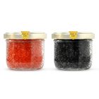 Œufs de lompe noirs et rouges pour la gastronomie