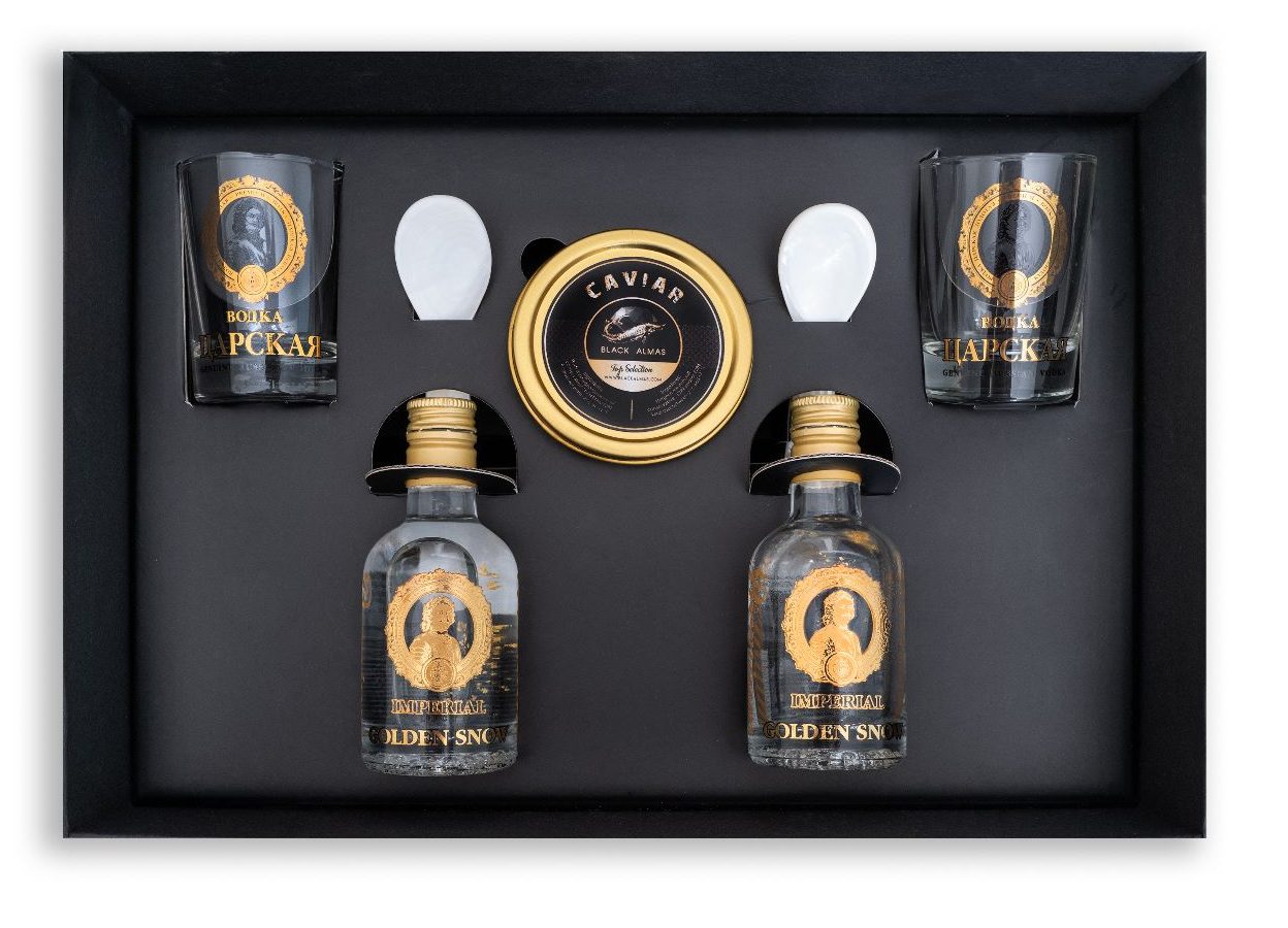 Coffret Cadeau Caviar Top Selection 50g + Vodka