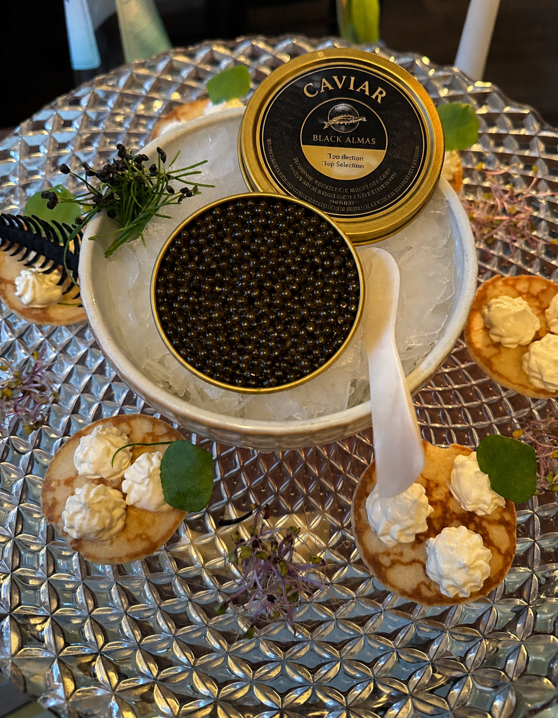 Blinis avec crème fraîche