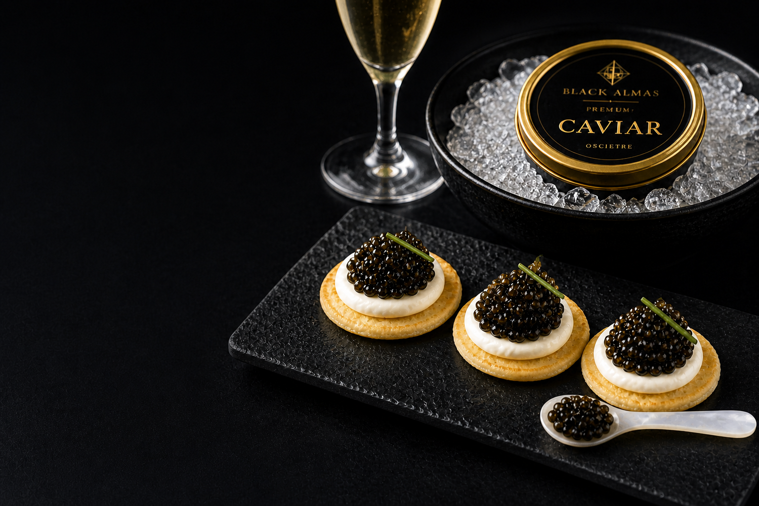 Caviar avec blinis : idée apéritif luxe et raffiné