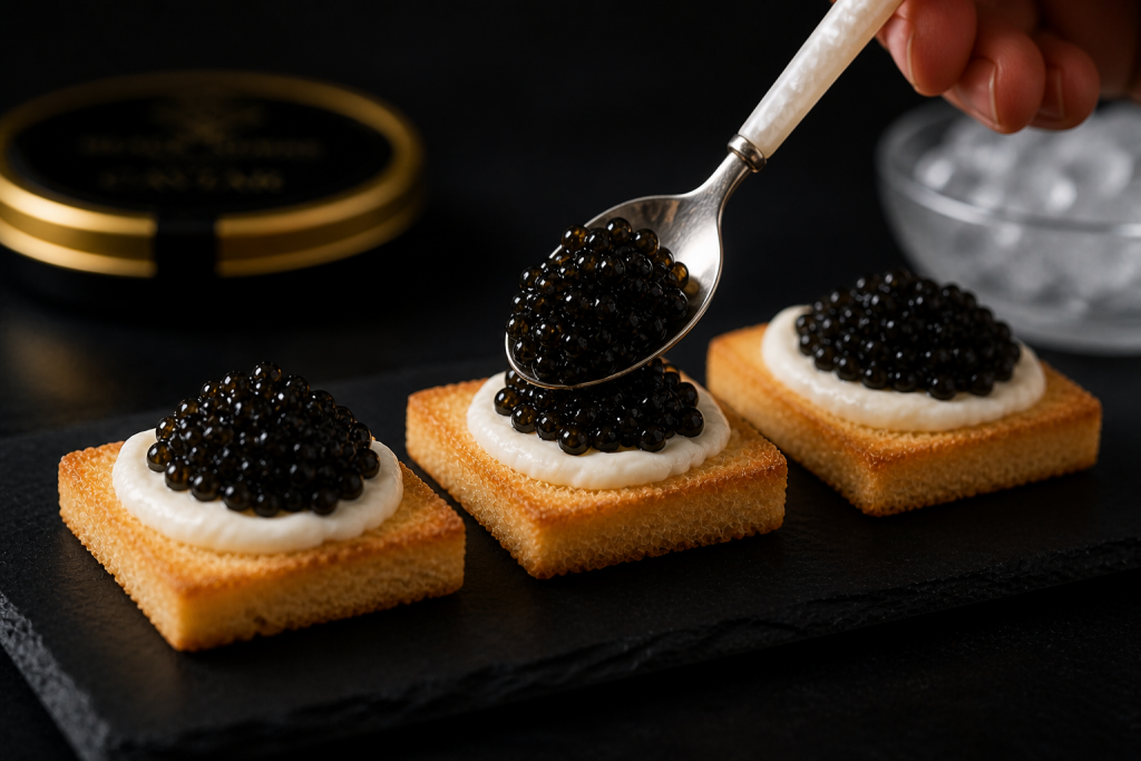 Étape 3 Déposer le caviar
