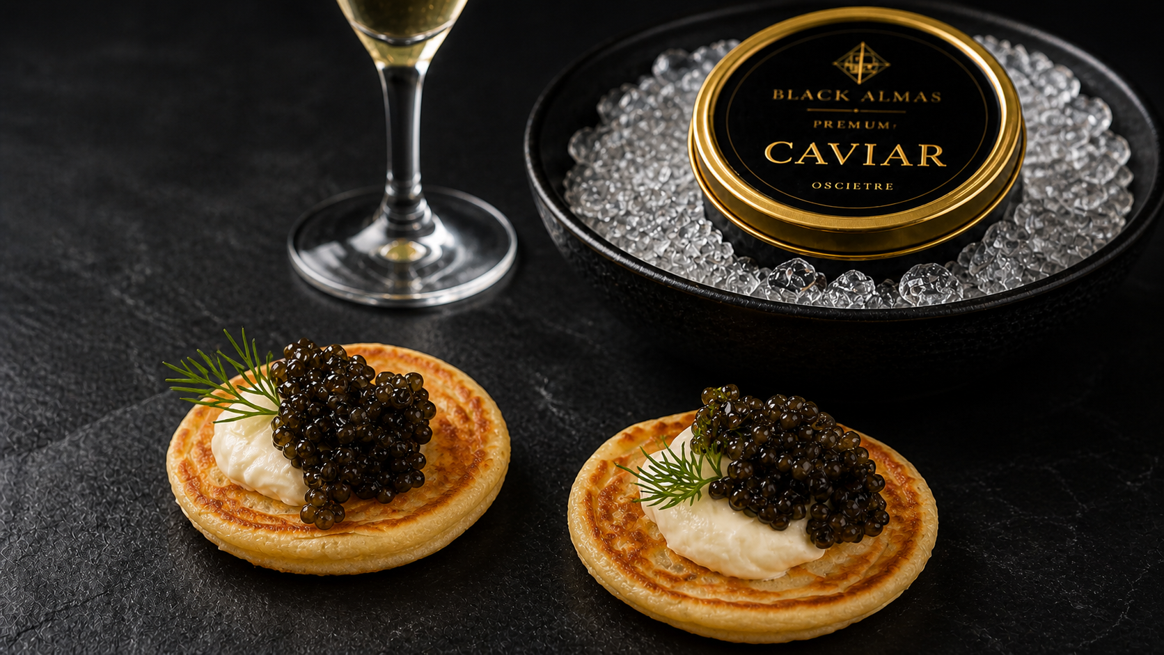 Instant gourmet autour du caviar et des blinis
